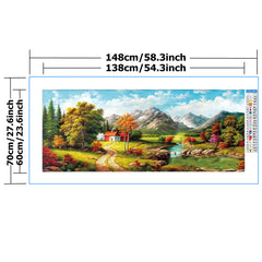 Mountains River Landscape Cross Stitch Kit 11CT