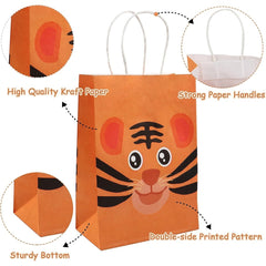 6pcs Animals Candy Bags For Birthday Party - Jungle Theme Goodie Bags