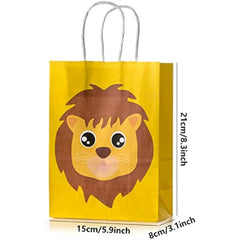 6pcs Animals Candy Bags For Birthday Party - Jungle Theme Goodie Bags