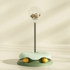 Cat Toy Turntable Spring Ball Feeder for Entertainment