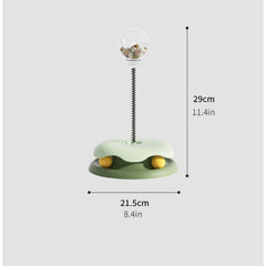Cat Toy Turntable Spring Ball Feeder for Entertainment