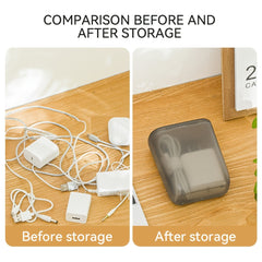 Portable Transparent Cable Storage Box Plastic Desktop Organizer