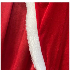 Red Velvet Cloak Cape with Hat Christmas Halloween Cosplay Costume Props