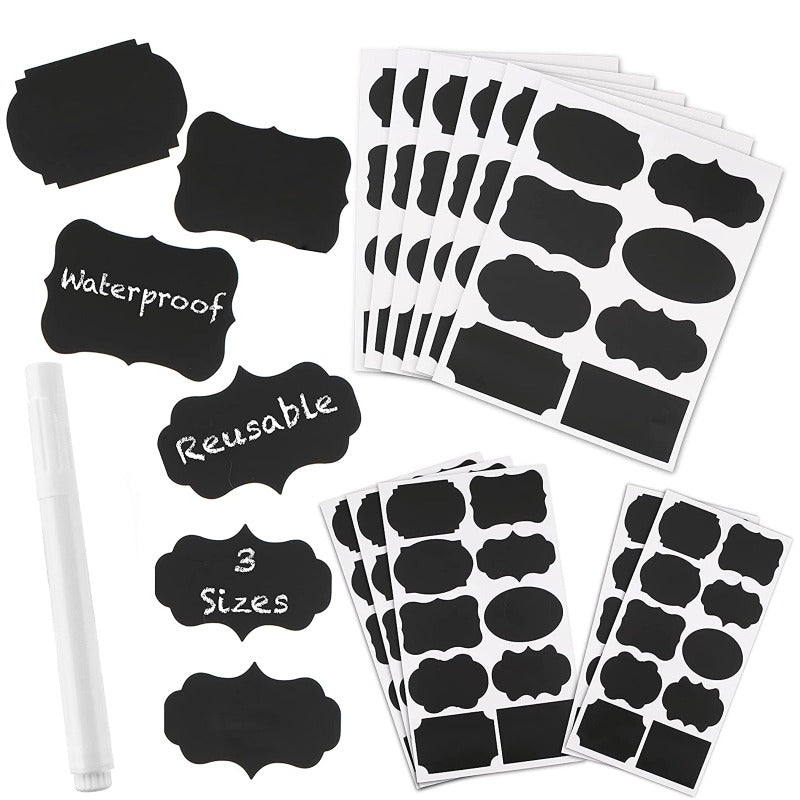 40 Pcs Reusable Waterproof Chalkboard Label Stickers with Chalk Marker