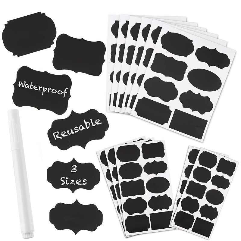 40 Pcs Reusable Waterproof Chalkboard Label Stickers with Chalk Marker