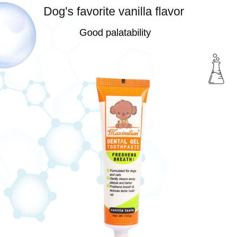 Pet Teeth Cleaning Kit with Double-Headed Brush & Toothpaste