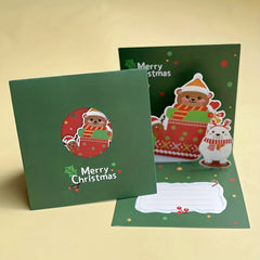 3D Folding Christmas Greeting Card Festive Decoration Home Office