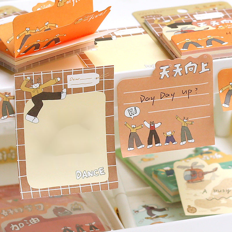 Animal Academy Cartoon Sticky Notes 100 Sheets