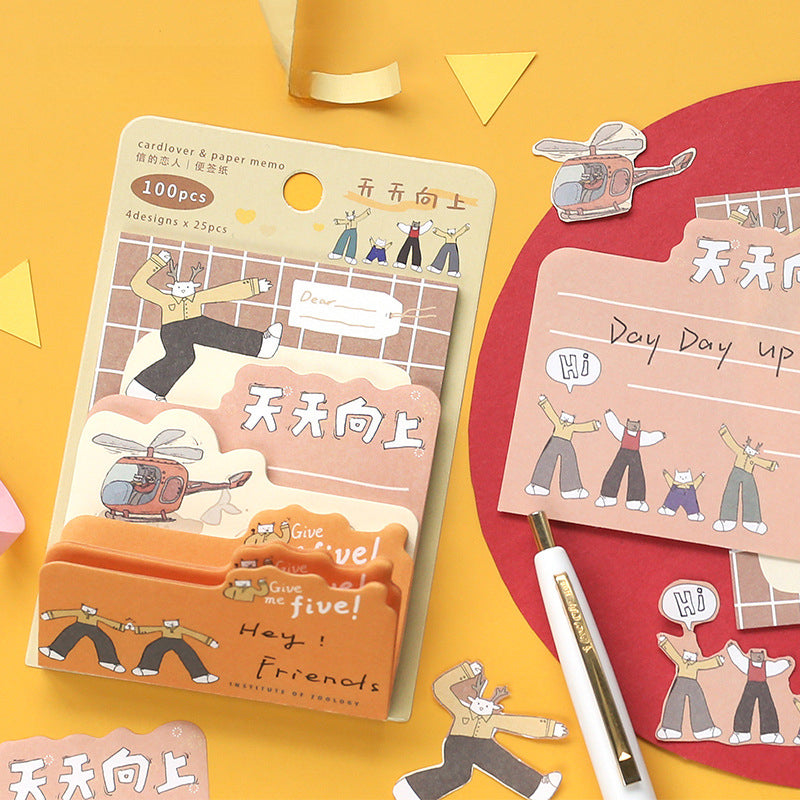 Animal Academy Cartoon Sticky Notes 100 Sheets