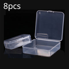 Small Transparent Storage Box With Hinged Lids - Sticker Accessories Organizer