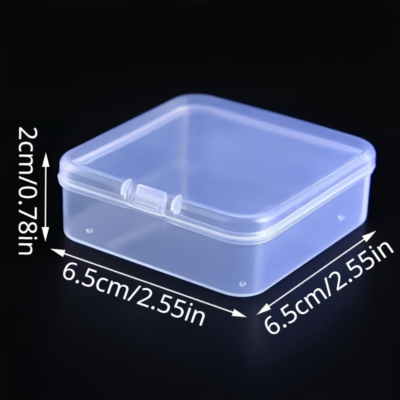 Small Transparent Storage Box With Hinged Lids - Sticker Accessories Organizer