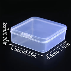 Small Transparent Storage Box With Hinged Lids - Sticker Accessories Organizer