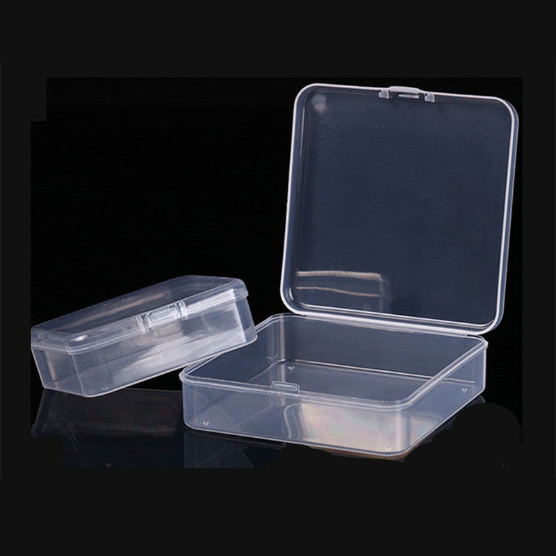 Small Transparent Storage Box With Hinged Lids - Sticker Accessories Organizer