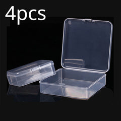 Small Transparent Storage Box With Hinged Lids - Sticker Accessories Organizer