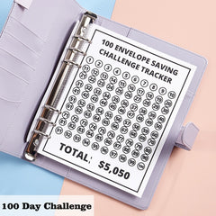 100 Envelope Challenge Couple Budget Notebook