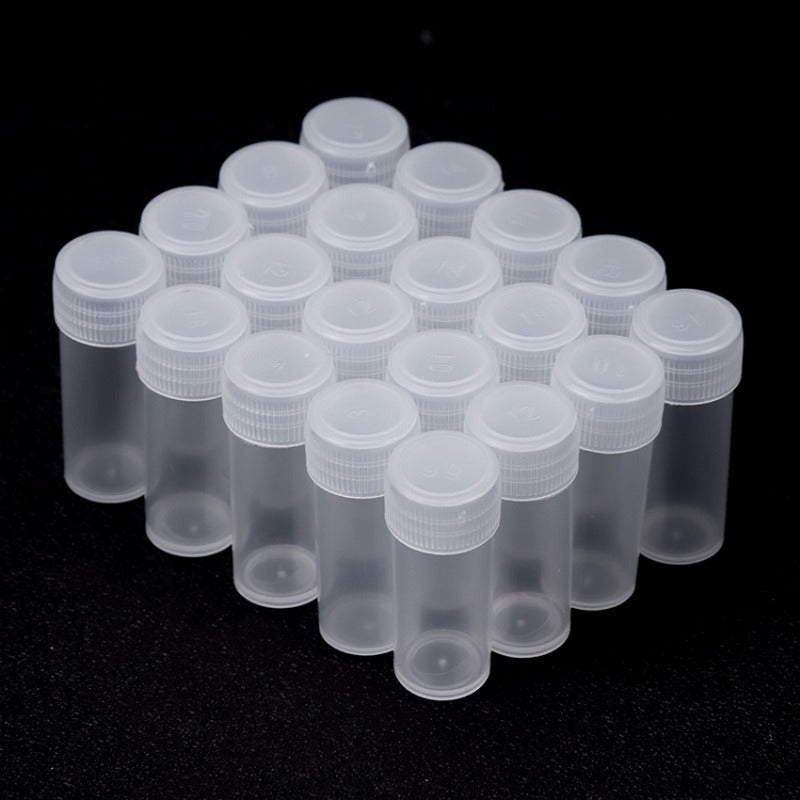 5ml Plastic Test Tubes Vials Sample Container Screw Cap Bottles