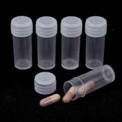 5ml Plastic Test Tubes Vials Sample Container Screw Cap Bottles