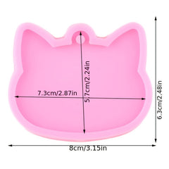 Cat Keychain Pendant Silicone Mold Cat Tag Necklace Pendant
