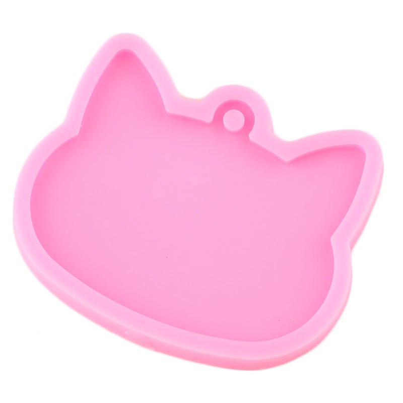 Cat Keychain Pendant Silicone Mold Cat Tag Necklace Pendant