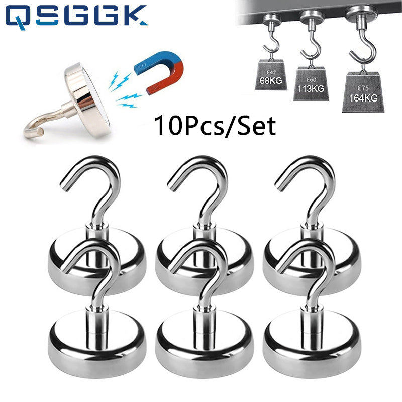 10pcs Strong Magnetic Hooks Load Bearing Hook for Home Kitchen Bar Storage