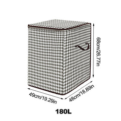 Large Houndstooth Foldable Storage Basket Handles Reusable Box Clothes Books