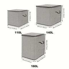 Large Houndstooth Foldable Storage Basket Handles Reusable Box Clothes Books