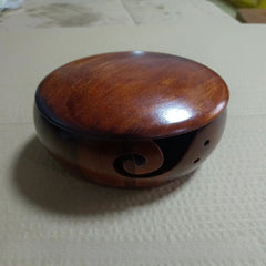 Wooden Yarn Bowl Round Knitting Storage Bowl