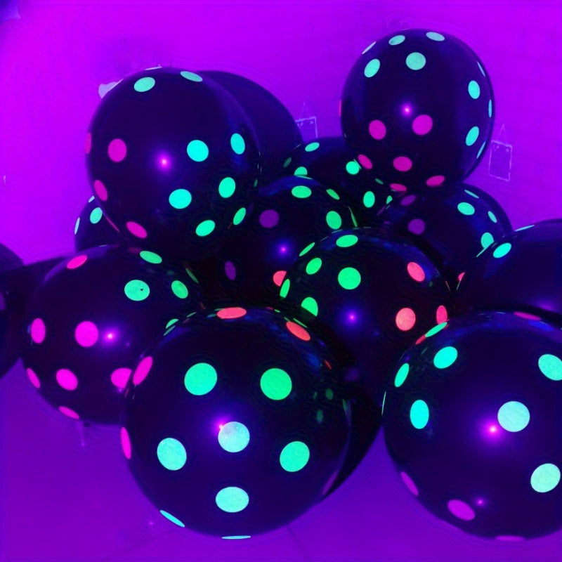10pcs UV Neon Balloons Glow In The Dark UV Light Fluorescent Balloons