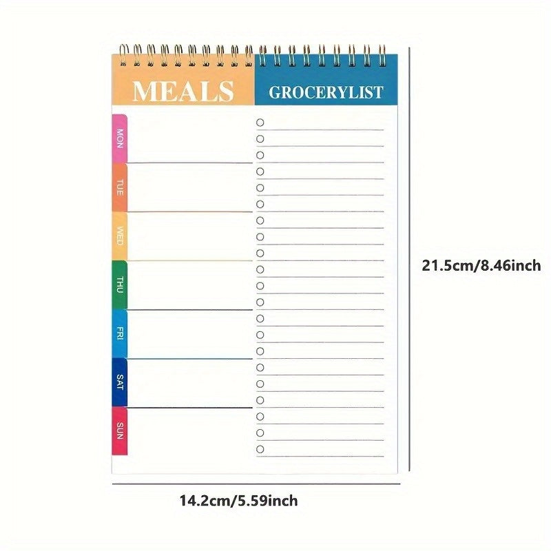Weekly Meal Planner Pad with Tear Off Grocery Checklist