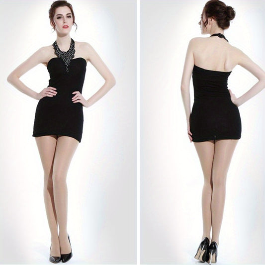 3 Pairs Plus Size Basic Pantyhose Set Women's Plus 80D Slightly Translucent