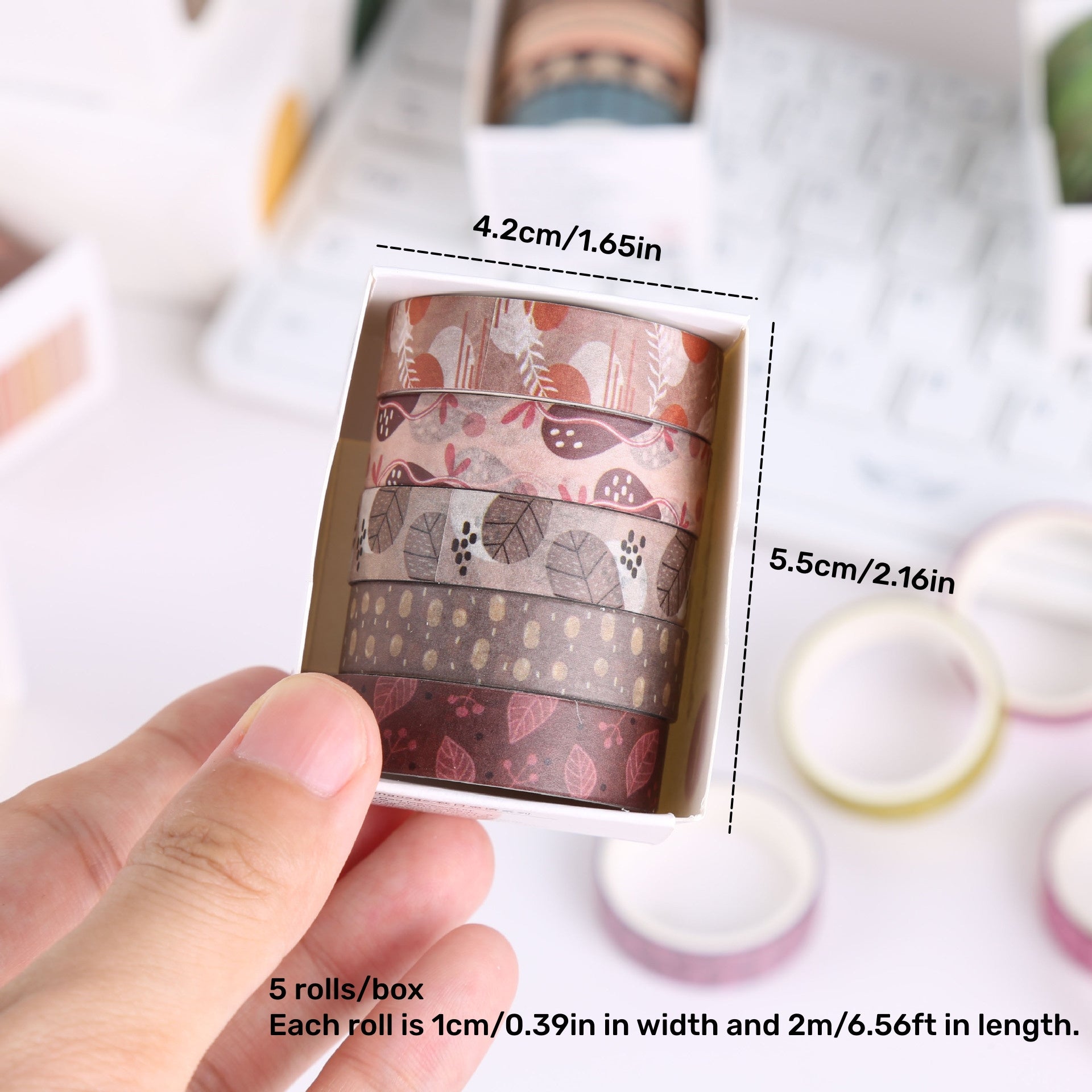 5 Rolls Fall Style Wrapping Washi Tape for DIY Crafts and Journals