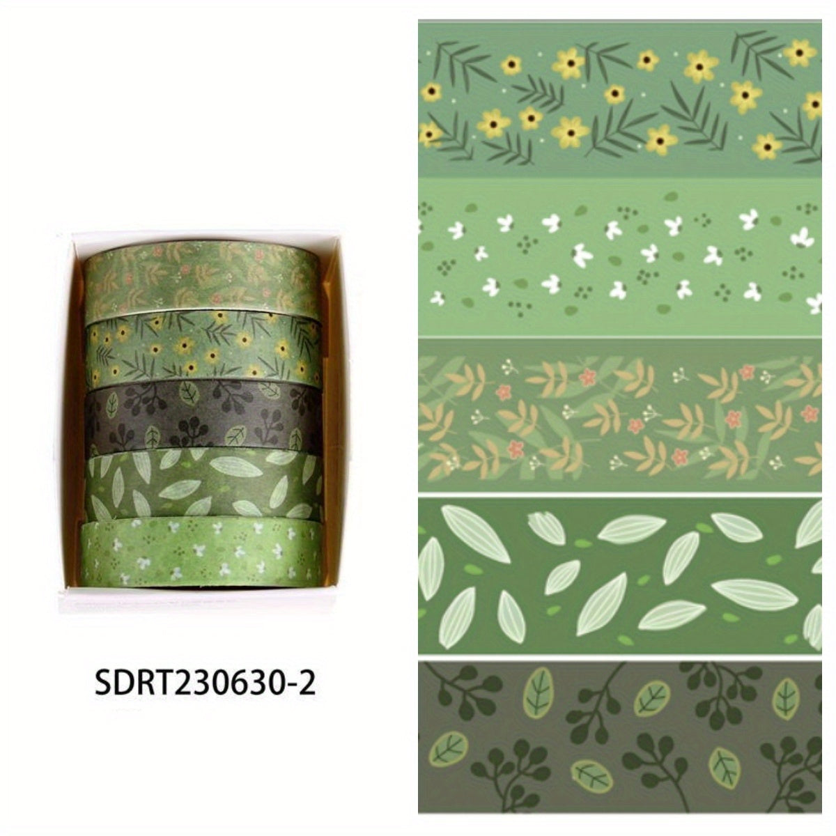 5 Rolls Fall Style Wrapping Washi Tape for DIY Crafts and Journals