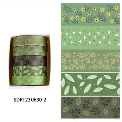 5 Rolls Fall Style Wrapping Washi Tape for DIY Crafts and Journals
