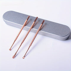 3pcs Spiral Ear Cleaning Spoon Stainless Steel Rotating Ear Digging Artifact
