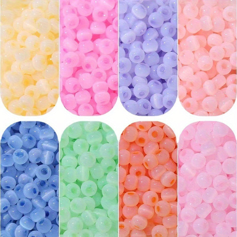 10g 150pcs 4mm Jade Cat Eye Rice Beads Glass Beads Handcraft DIY