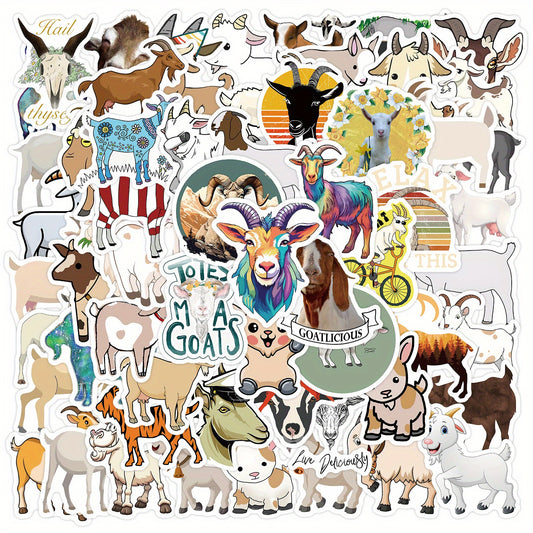 60pcs Cartoon Goat Stickers DIY Skateboard Laptop Phone Case Gift Stickers
