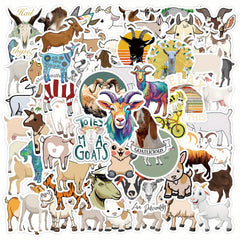 60pcs Cartoon Goat Stickers DIY Skateboard Laptop Phone Case Gift Stickers