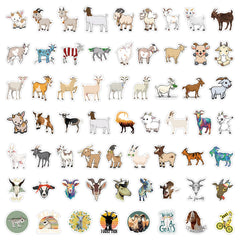 60pcs Cartoon Goat Stickers DIY Skateboard Laptop Phone Case Gift Stickers