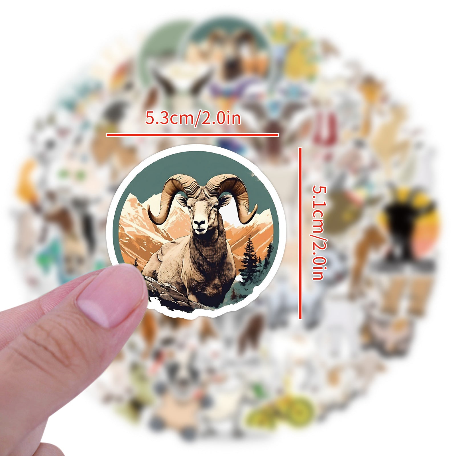 60pcs Cartoon Goat Stickers DIY Skateboard Laptop Phone Case Gift Stickers