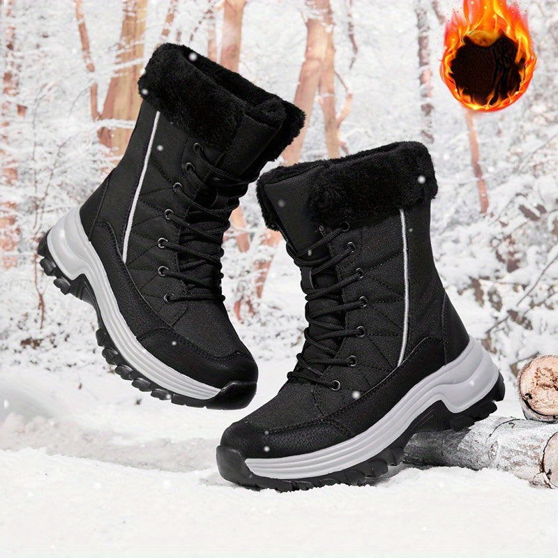 Women's Outdoor Snow Boots Warm Lace Up Platform Boots