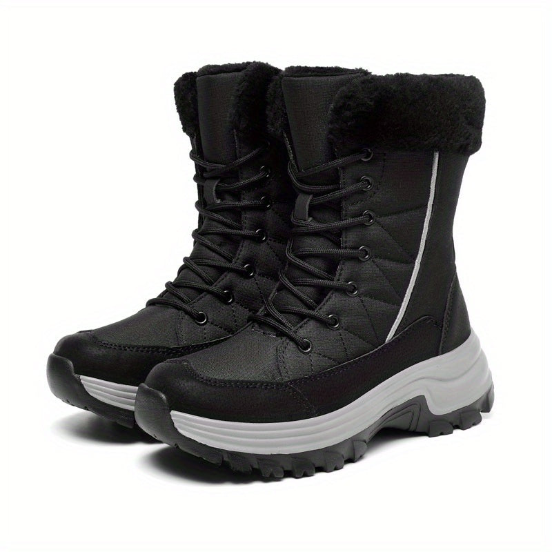 Women's Outdoor Snow Boots Warm Lace Up Platform Boots