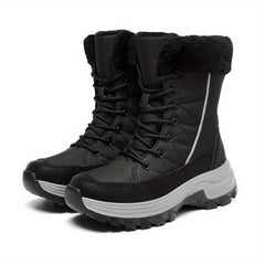Women's Outdoor Snow Boots Warm Lace Up Platform Boots