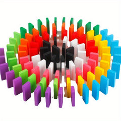 Colorful Wooden Building Blocks Domino Toy