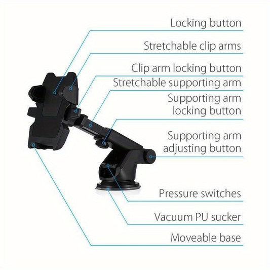 360 Suction Cup Car Phone Holder Windshield Mobile Phone Holder