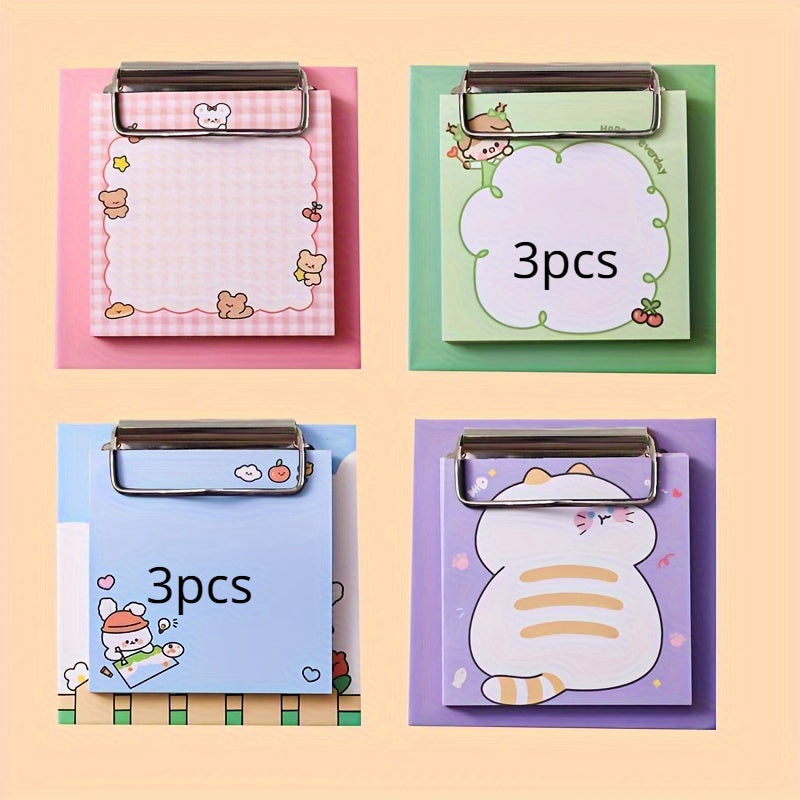 4pcs Cartoon Clipboard Notepads 30sheets Each