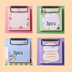 4pcs Cartoon Clipboard Notepads 30sheets Each