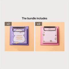 4pcs Cartoon Clipboard Notepads 30sheets Each