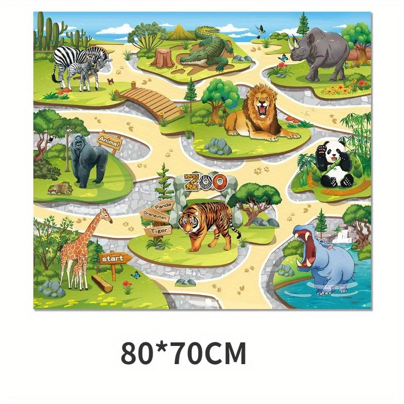 Dinosaur Toy Animal Game Carpet Crawling Mat Waterproof Map