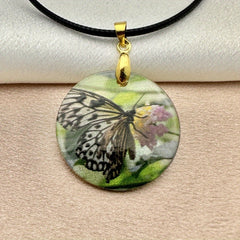 Butterfly Flower Pattern Pendant Necklace Adjustable Creative Necklace