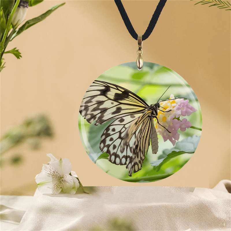 Butterfly Flower Pattern Pendant Necklace Adjustable Creative Necklace